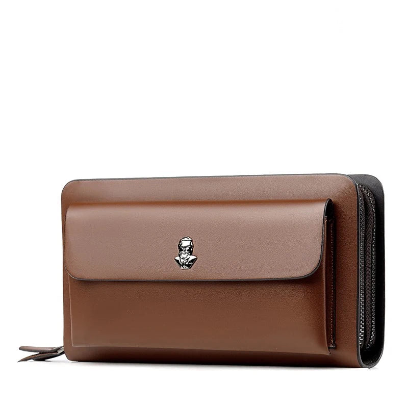 Petite pochette homme en cuir Marron A / 22 x 4 x 12cm-Marron B / 22 x 4 x 12cm-Noir / 22 x 4 x 12cm-ShopGET® 