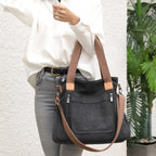 Sac cabas femme en tissu Canvas A-B-C-D-E-F-G-H-Noir-Marron-Bleu-Pourpre-I1-A-Gris-I1-B-I1-C-rose rouge-I1-D-I1-E-ShopGET® 