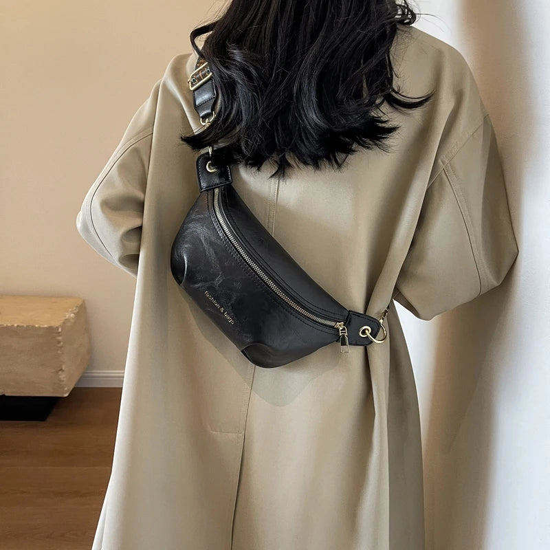 Sac banane en cuir artificiel femme