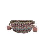 sac banane femme tendance à rayures ondulées