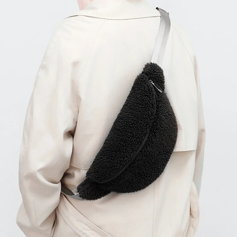 Sac banane velours côtelé noir original