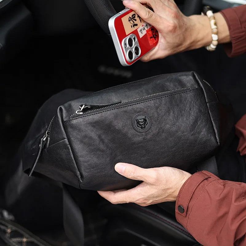 Sac banane homme rectangulaire en cuir - ShopGET®