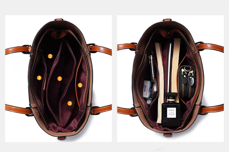 Sac cabas noir large capacité pour femme Bleu-Orange-Vert-Rouge-Beige-Noir-Marron-ShopGET® 