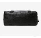 Sac weekend femme business en PU cuir Marron-Noir-ShopGET® 