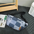 sac banane femme tendance denim plaid