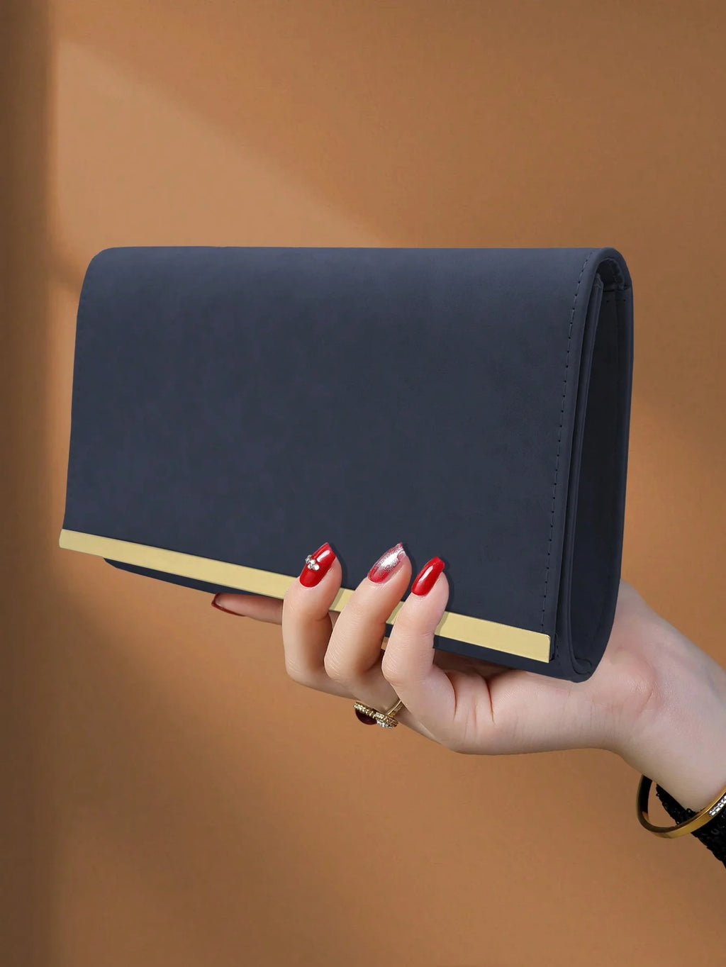 Portefeuille pochette femme de luxe Bleu-Apricot-Lotus-ShopGET® 