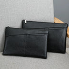 Pochette homme en cuir idéal pour VIP party Noir / 30cm x 19cm x 2cm-Noir / 27cm x 17cm x 2cm-ShopGET® 