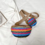 sac banane femme tendance tressé en paille