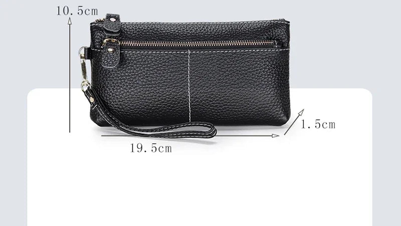 Pochette femme en cuir authentique Pourpre-Rose-Noir-Burgundy-Vert-Bleu-ShopGET® 