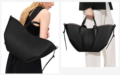 Sac cabas noir forme originale Marron Large-Noir Small-Marron Small-Noir Large-ShopGET® 