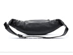 Sac banane en cuir noir
