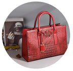 Sac cabas noir traveasy Vintage en cuir Marron-Noir-Rouge-ShopGET® 