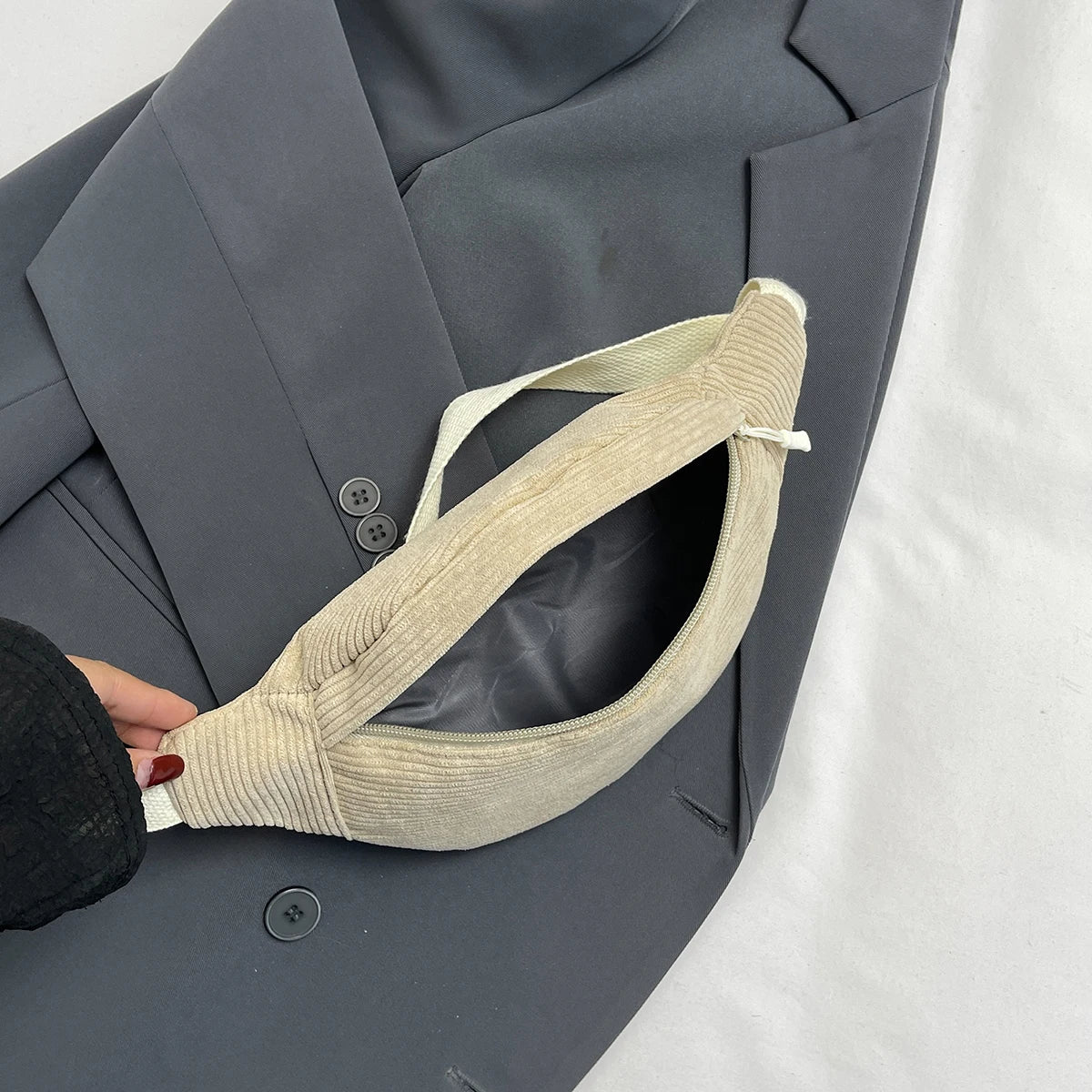 Sac banane femme velours côtelé - ShopGET®