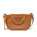 Sac banane en cuir marron authentique
