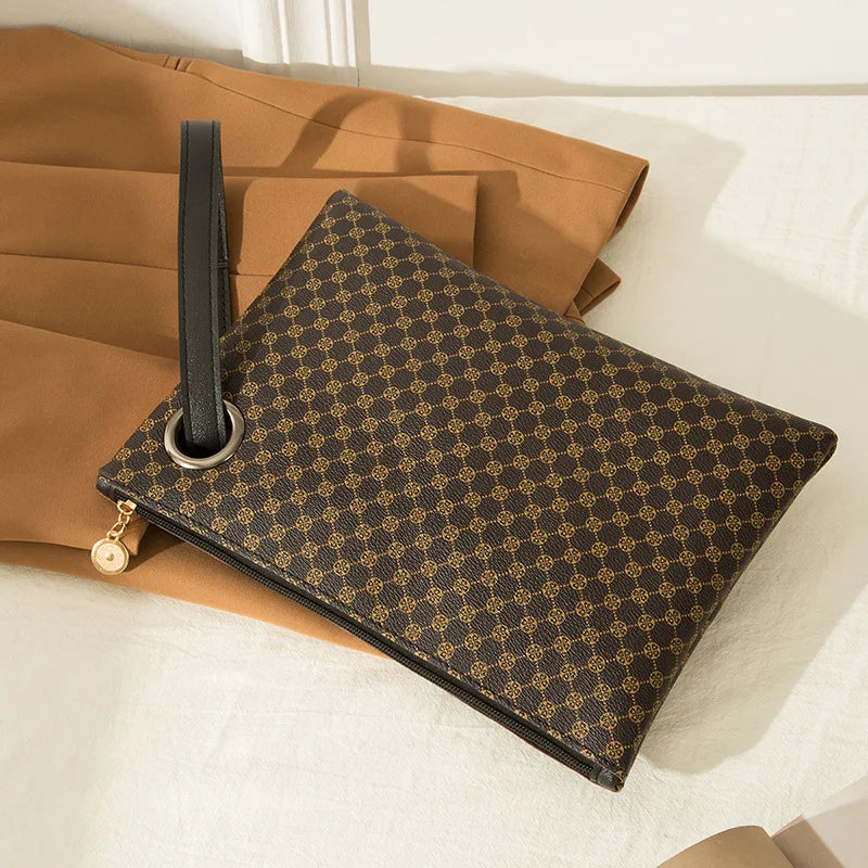 Pochette cuir femme Marron-Rose-Noir-ShopGET® 