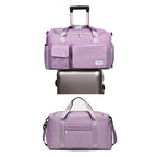 Sac weekend femme multi compartiment Vert-Bleu-Vert rose-Beige-Bleu A-Pourpre A-Gris-Rose A-Rose B-Kaki-Pourpre B-Bleu Ciel-Noir-ShopGET® 