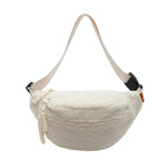 Grand sac banane velours pour femme