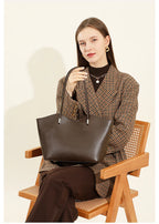 Sac cabas en cuir  souple femme Burgundy-Noir-Café-Marron-ShopGET® 