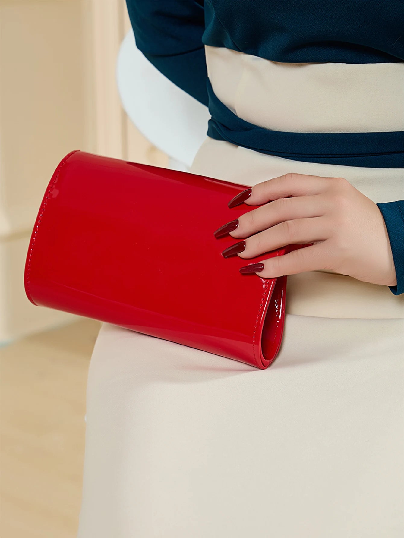 Pochette femme pour mariage Rouge-Jaune-Kaki-Blanc-Noir-ShopGET® 