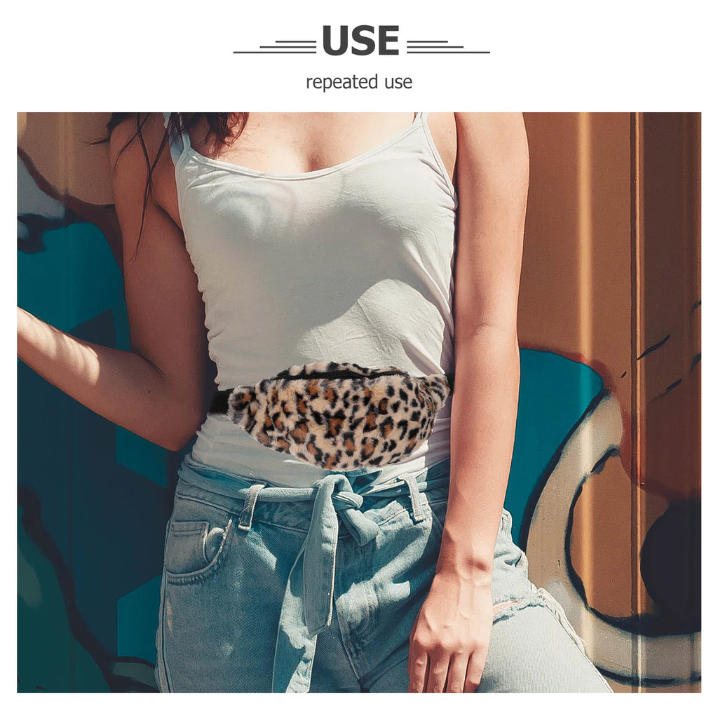 Sac banane léopard fourrure