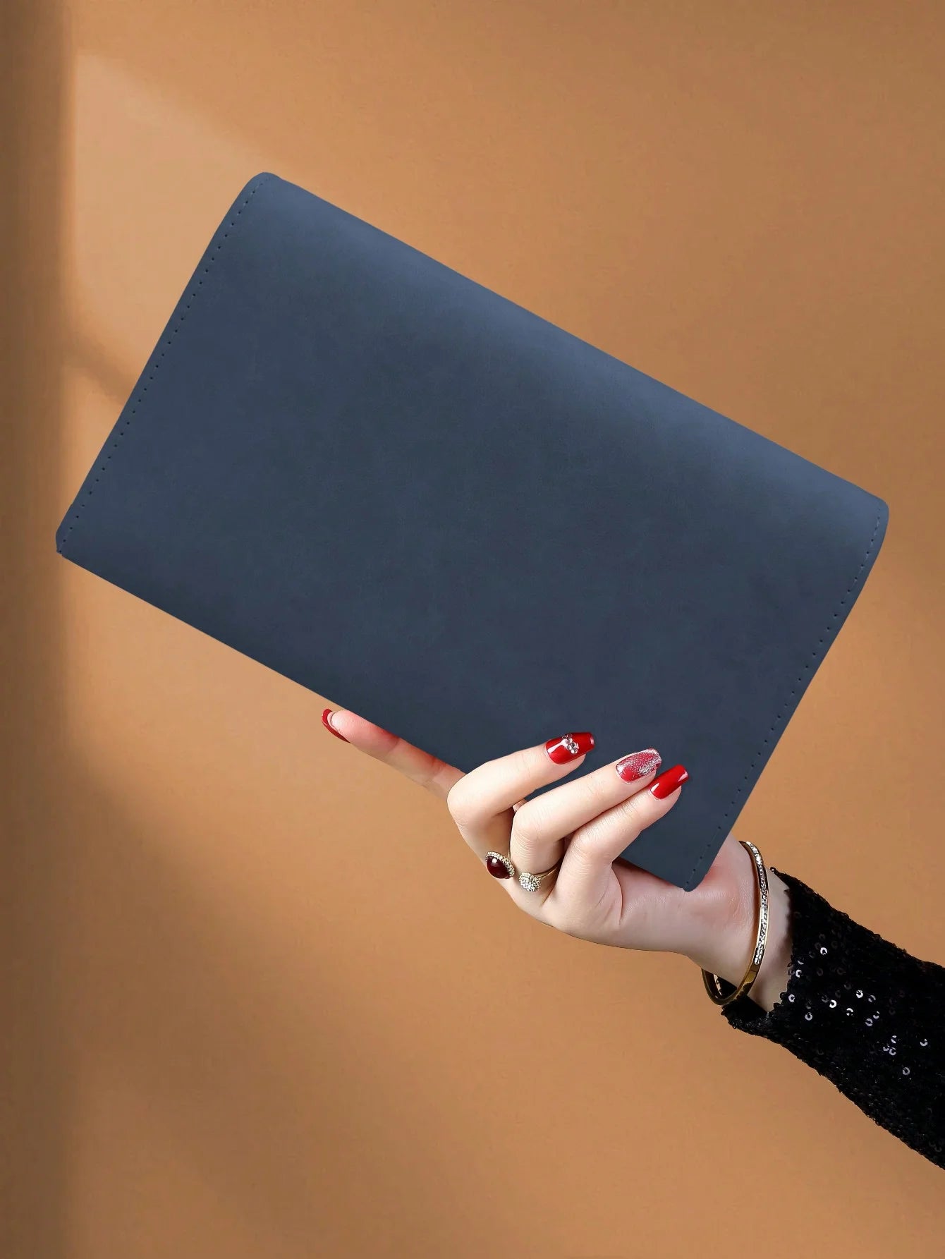 Portefeuille pochette femme de luxe Bleu-Apricot-Lotus-ShopGET® 