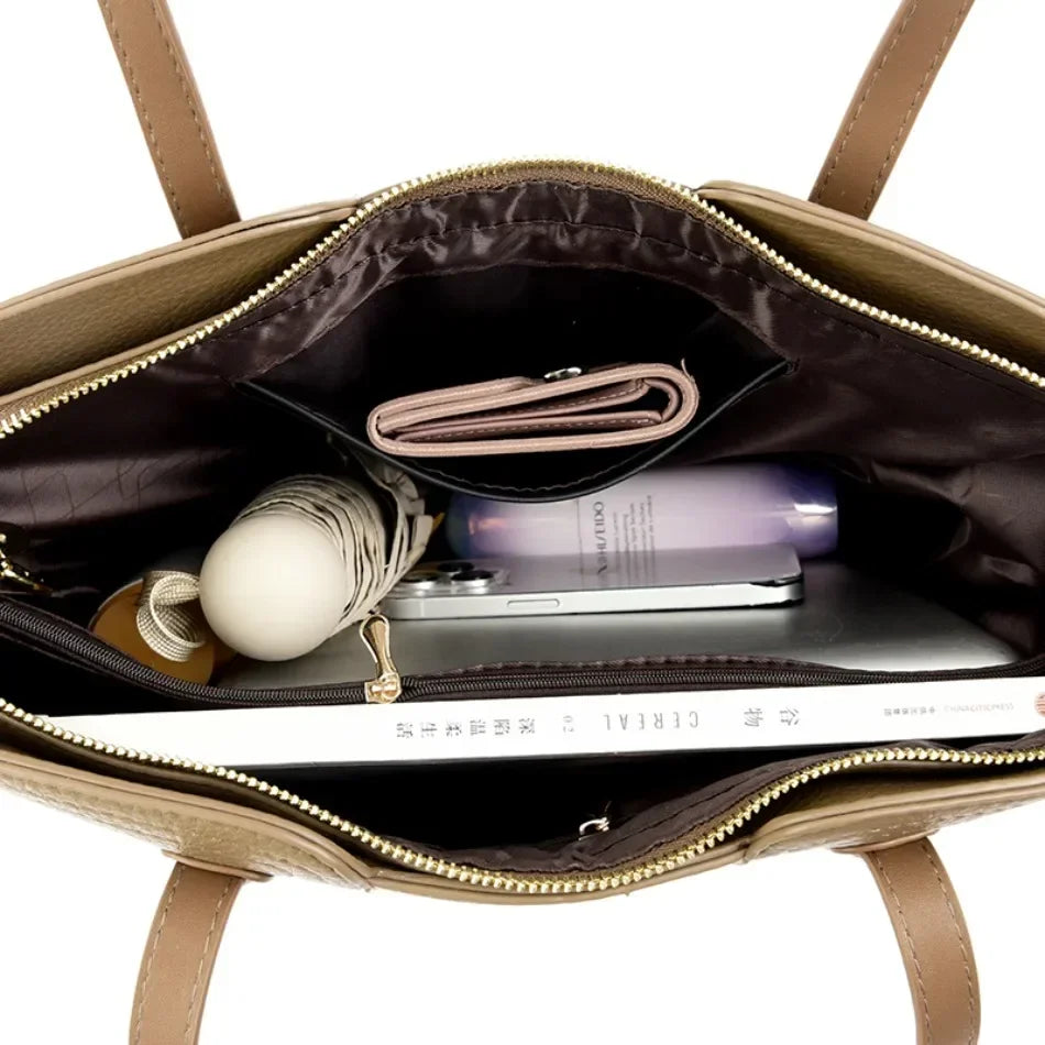 Sac cabas noir Messenger Bleu kaki-Marron-Apricot-Beige-Noir-Kaki-ShopGET® 