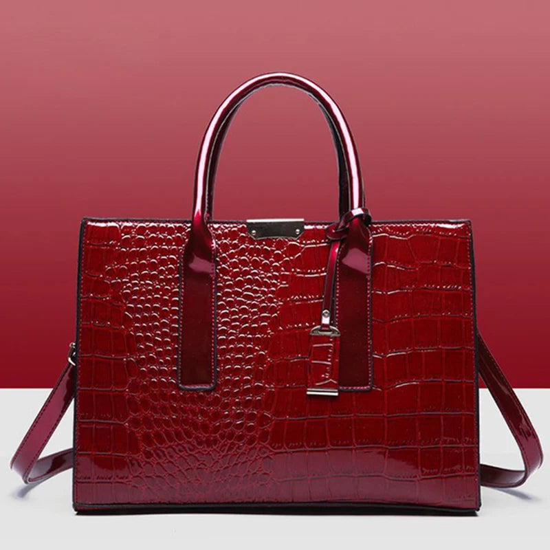 Sac cabas noir  cuir souple de qualité Noir / 34x13x24cm-Rouge / 34x13x24cm-Marron / 34x13x24cm-ShopGET® 