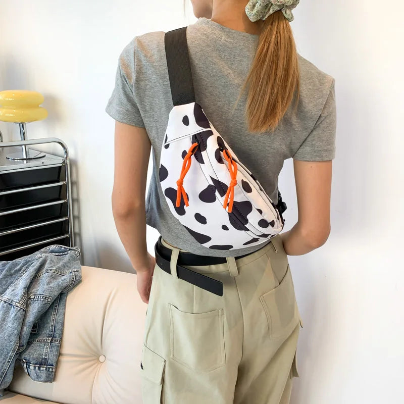 Sac banane léopard blanc et noir