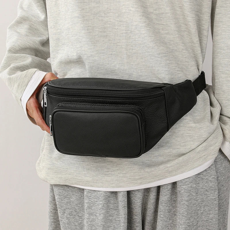 Sac banane homme cuir noir - ShopGET®