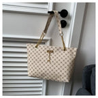 Sac cabas femme summer time Blanc-Noir-Jaune-Marron-ShopGET® 