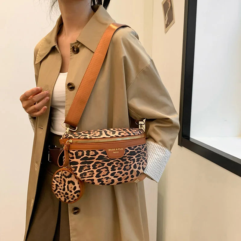 Sac banane léopard demi-lune de luxe