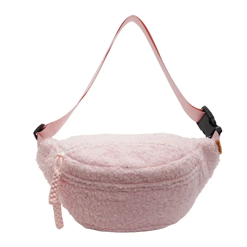 Grand sac banane velours pour femme