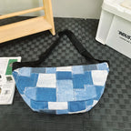 sac banane femme tendance denim plaid