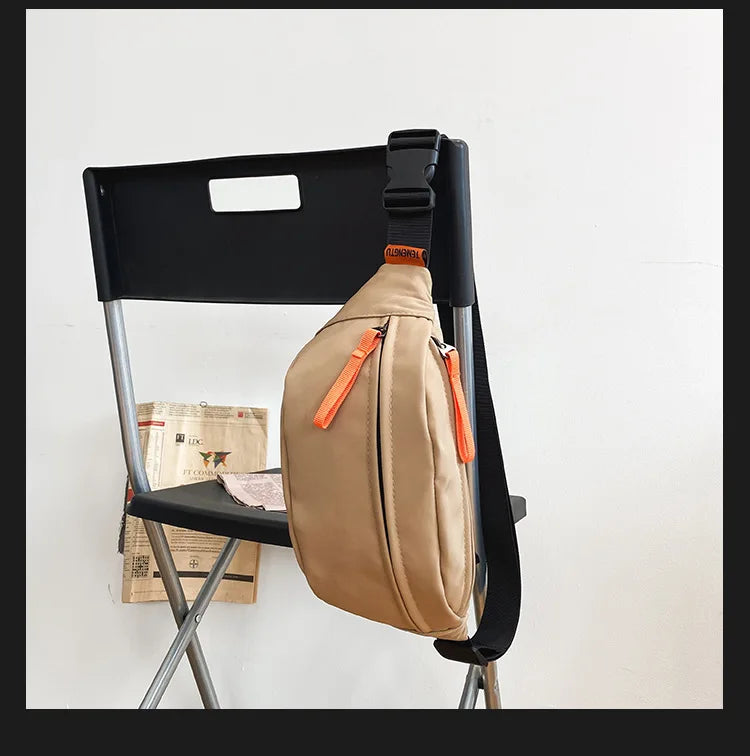 Sac banane blanc en tissu pour homme