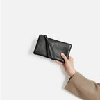 Pochette femme cuir noir Noir / 20cmx1cmx11cm-ShopGET® 