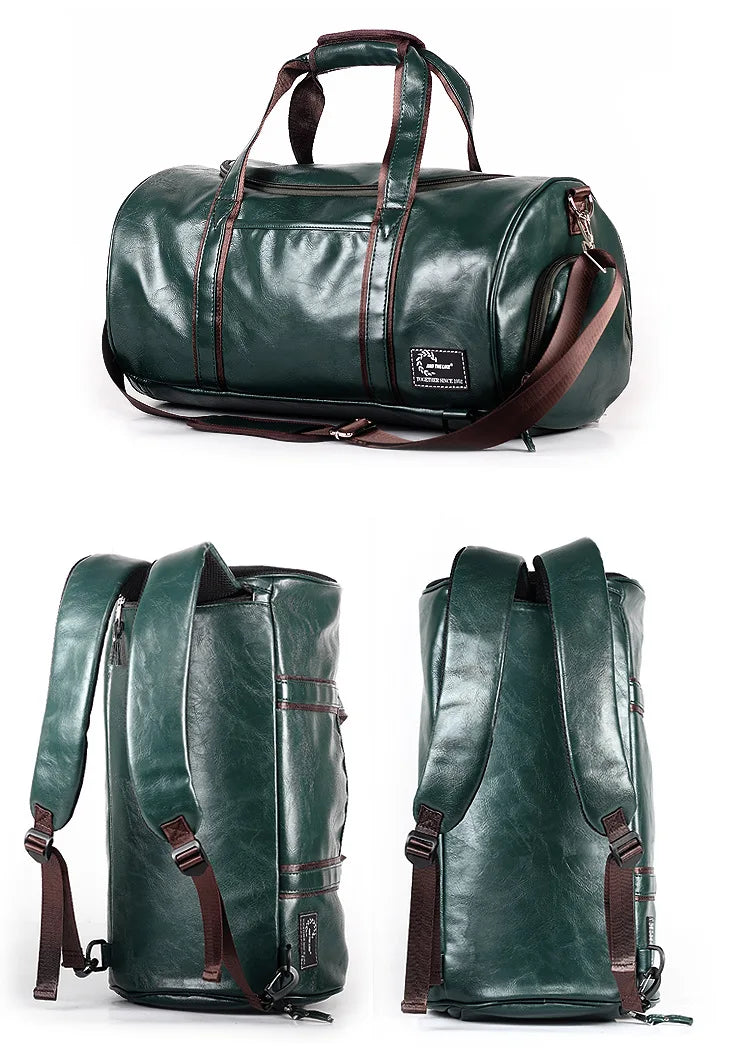 Sac polochon vintage de luxe Noir Jaune-Noir-Vert A-Vert B-ShopGET® 