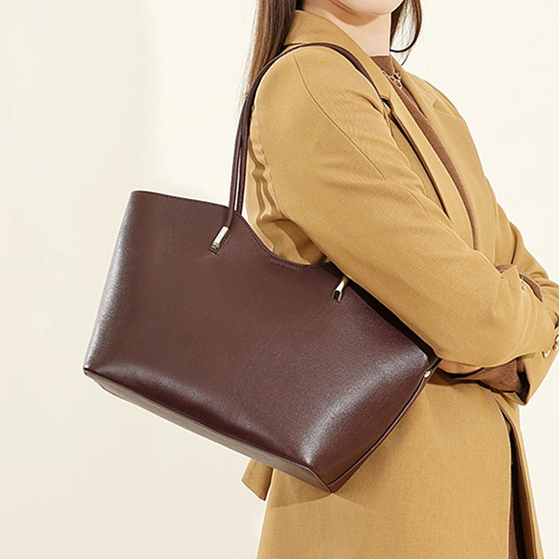 Sac cabas en cuir  souple femme Burgundy-Noir-Café-Marron-ShopGET® 