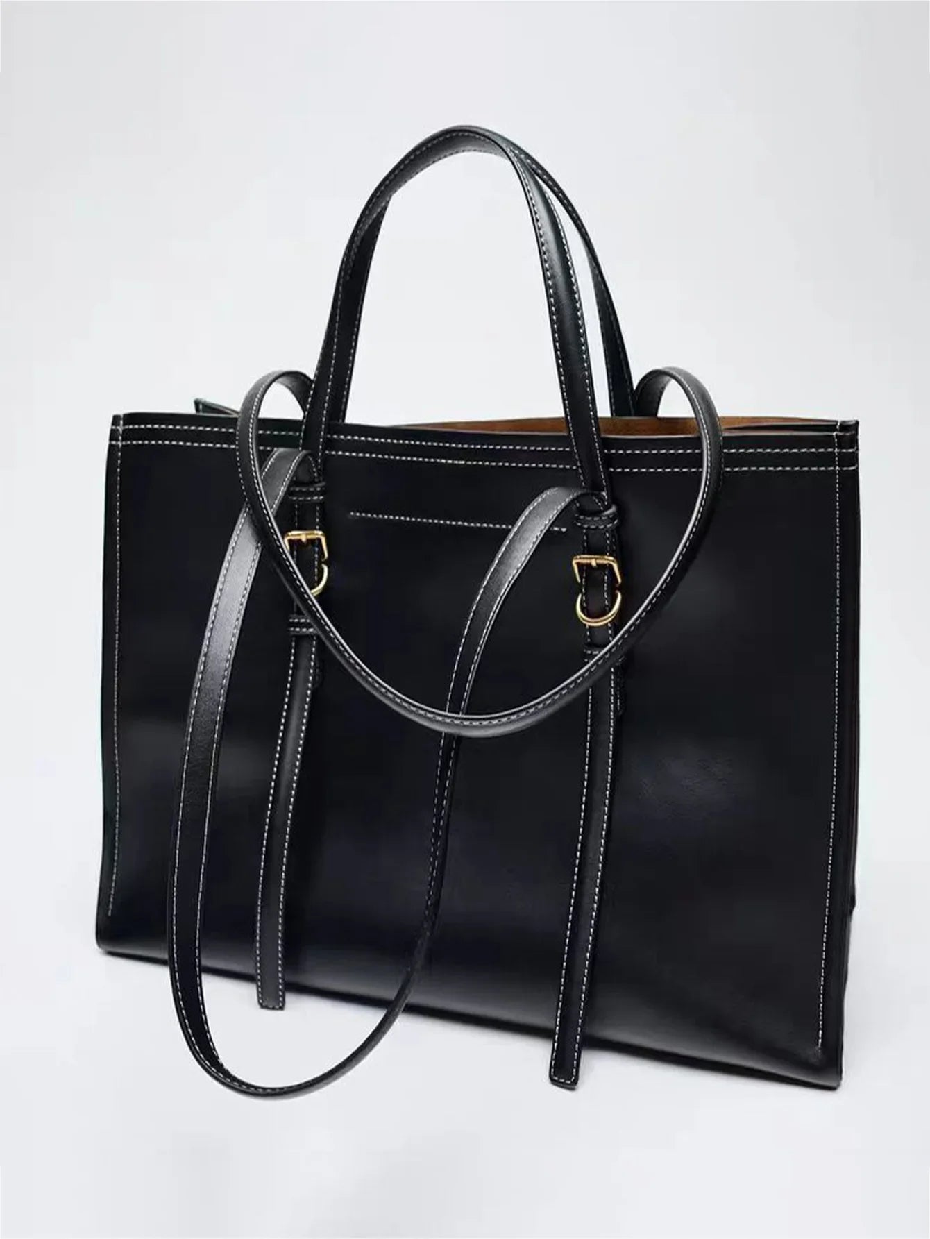 Cabas sac en cuir OFFERTE / Noir / 39x17x28.5cm-OFFERTE / Marron / 39x17x28.5cm-ShopGET® 