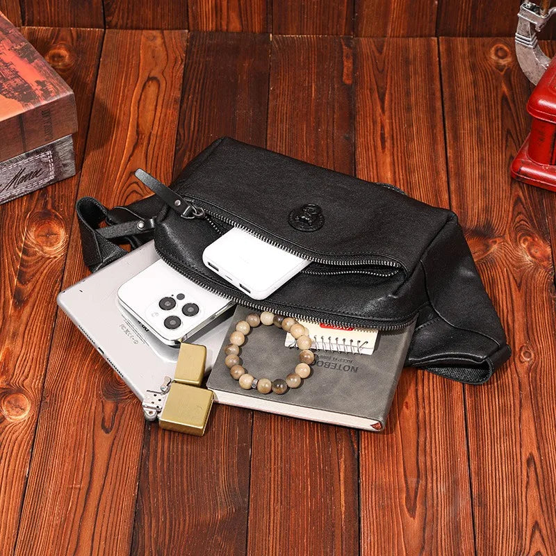 Sac banane homme rectangulaire en cuir - ShopGET®