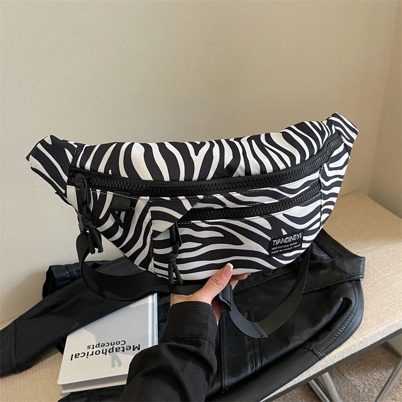 Sac banane léopard anti-vol en toile