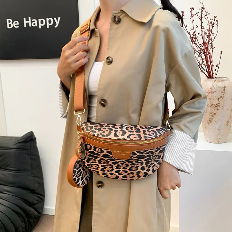 Sac banane léopard demi-lune de luxe