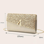 Pochette femme or en forme d'enveloppe champagne / 23 x 6 x 14cm-Argent / 23 x 6 x 14cm-Dorée / 23 x 6 x 14cm-ShopGET® 