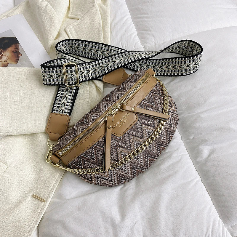 Sac banane en cuir ethnique boho plage