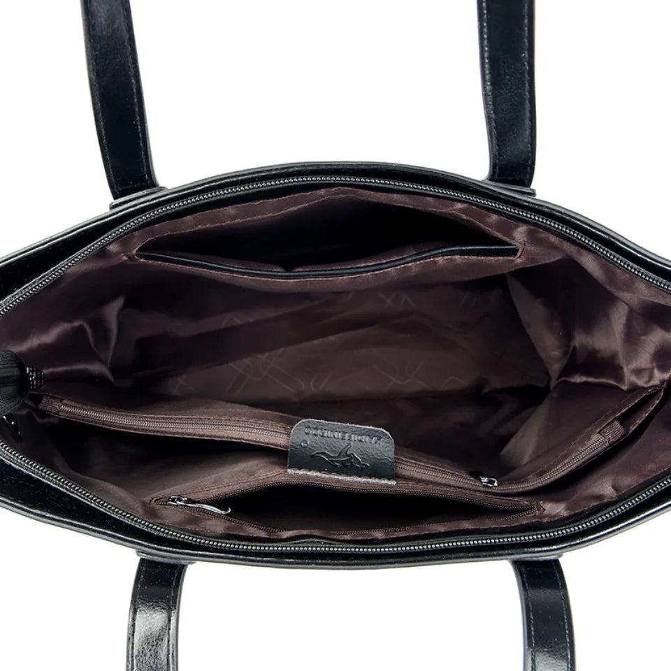 Sac cabas noir business klarina Noir-Jaune-Gris-Apricot-Kaki A-Kaki B-ShopGET® 