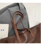 Gros sac cabas femme Marron-Noir-ShopGET® 