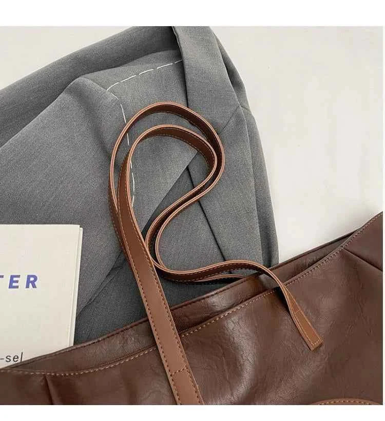 Gros sac cabas femme Marron-Noir-ShopGET® 