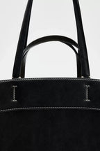 Mini sac cabas en cuir pour les femmes Magneta Couleur-Marron-Noir-ShopGET® 