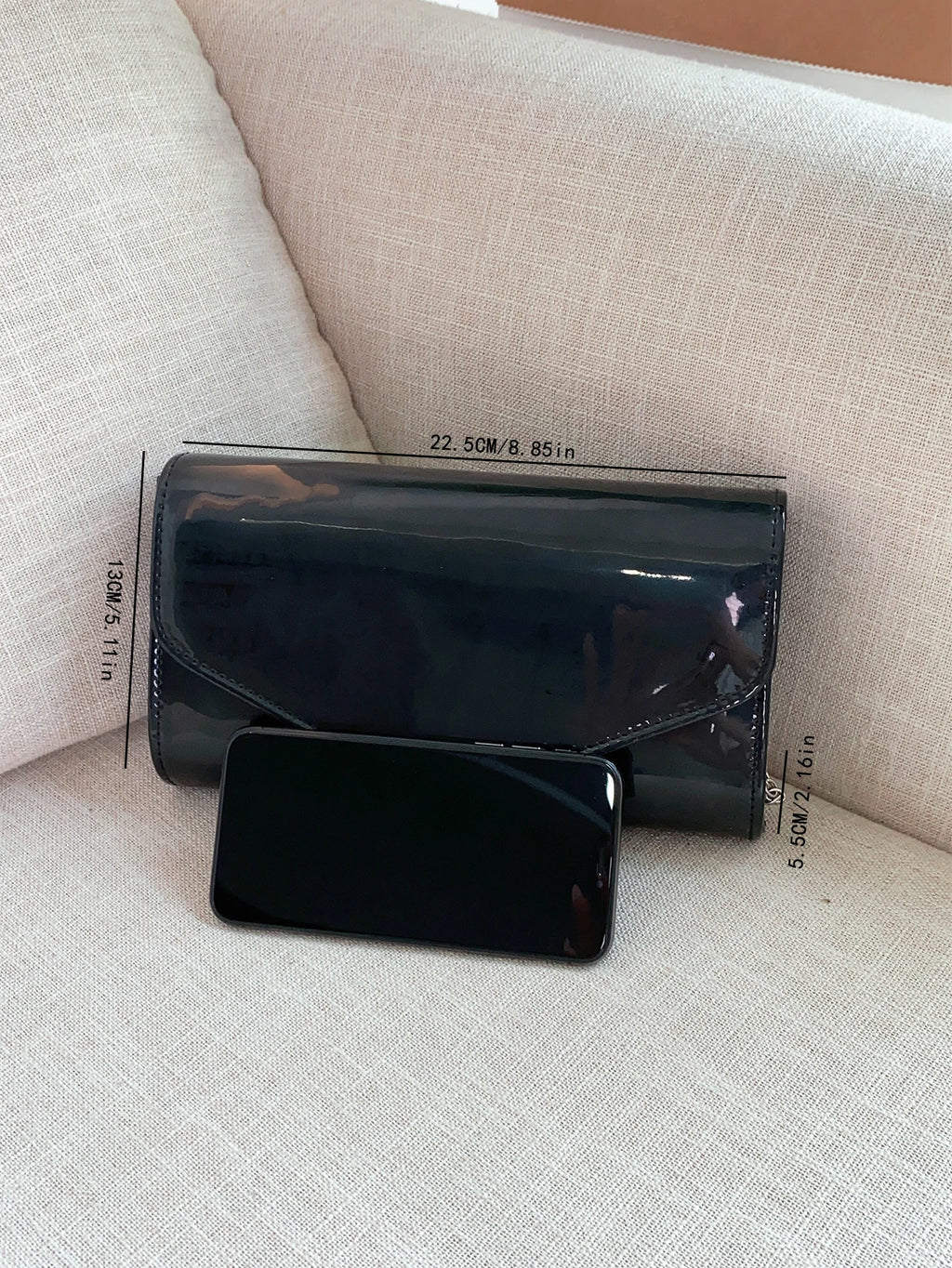 Pochette femme bandoulière minimaliste Kaki-Noir-Blanc-ShopGET® 