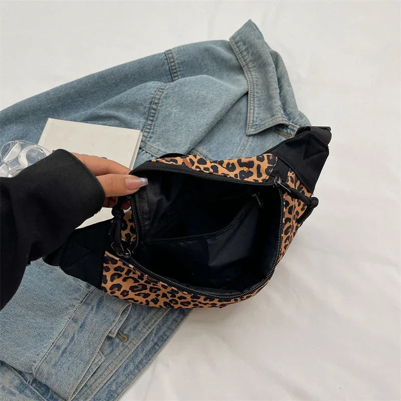 Sac banane léopard à bandoulière solide