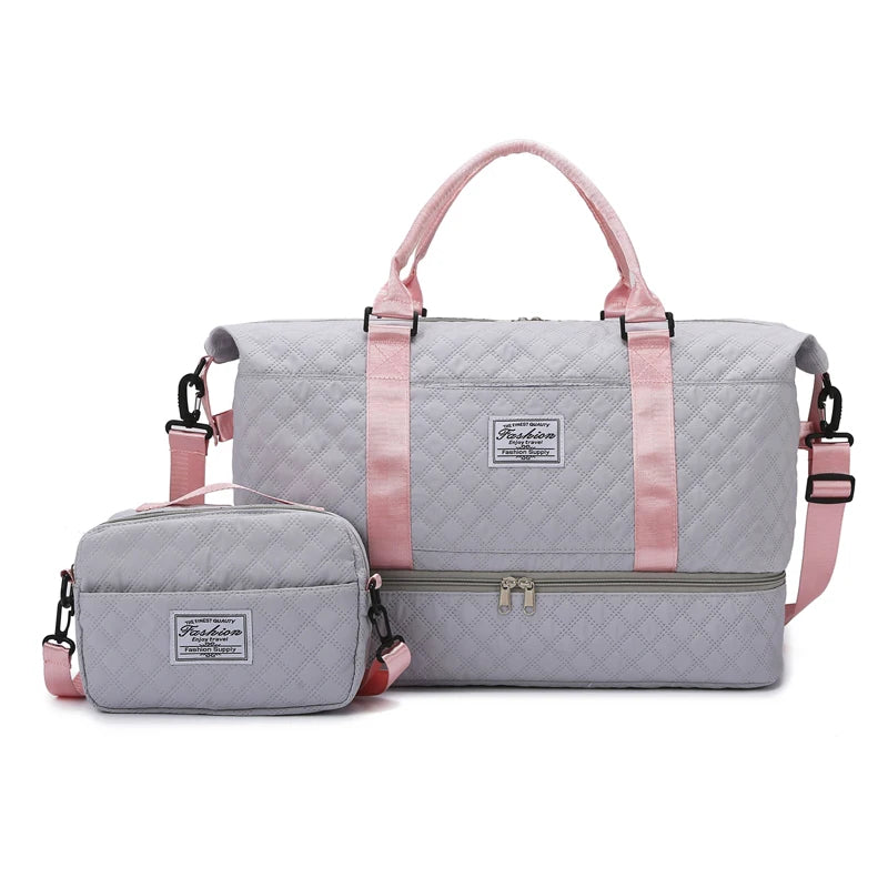 Sac weekend femme tissu Rose-Bleu-Blanc-Pourpre-Gris-Noir-ShopGET® 